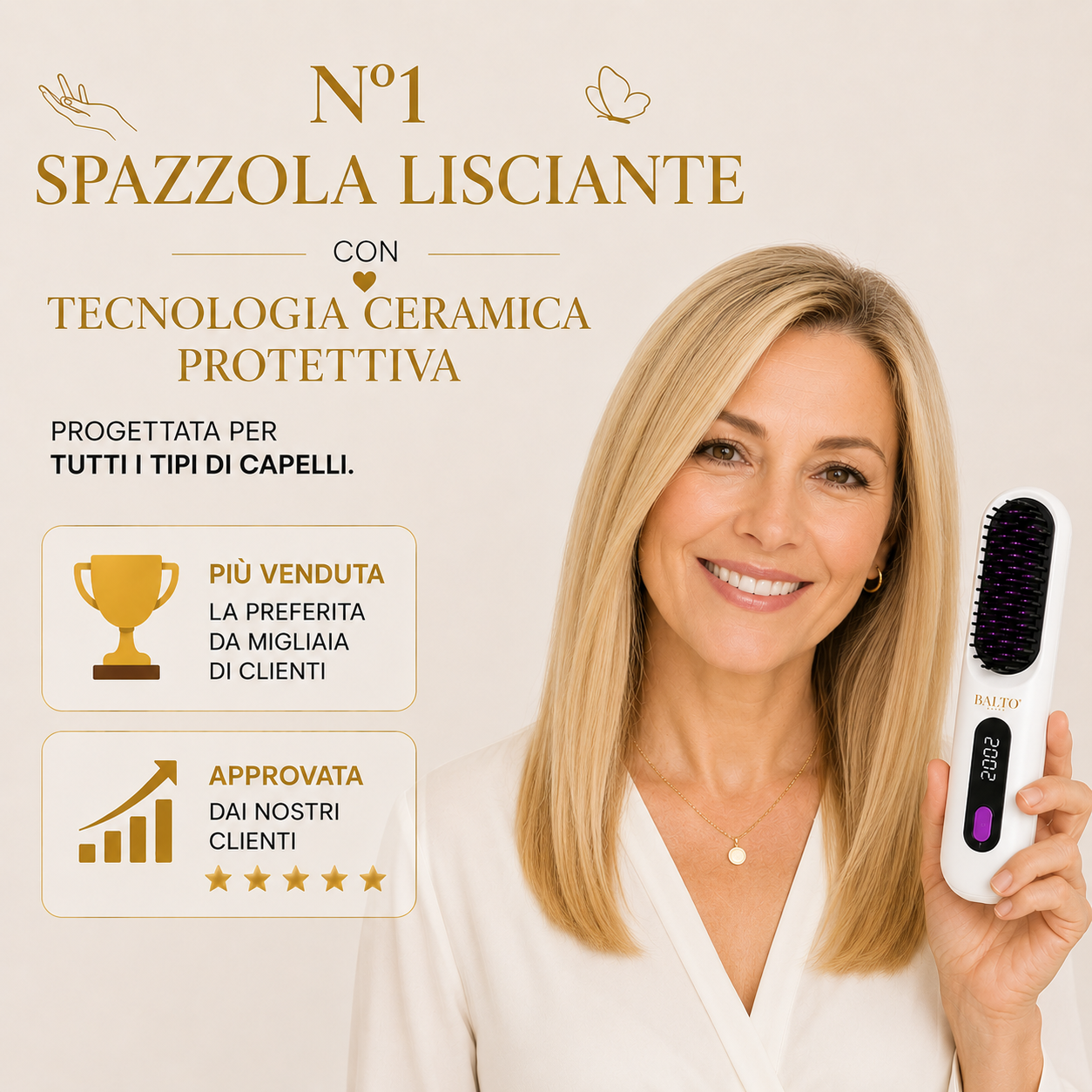 SilkBrush - Spazzola lisciante in Ceramica con Temperatura regolabile